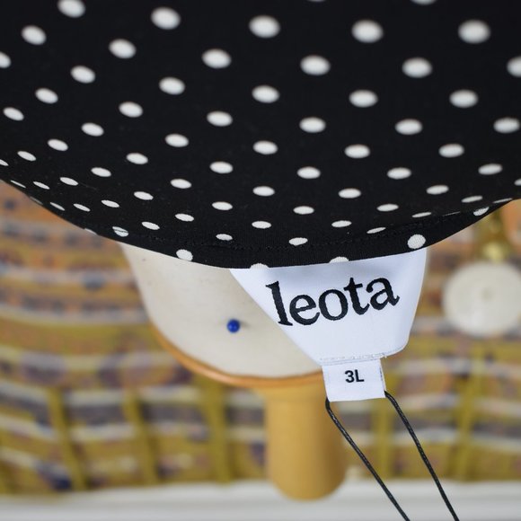 Leota Polka Dot Belted Faux Wrap Long Sleeve Dress - Picture 12 of 15